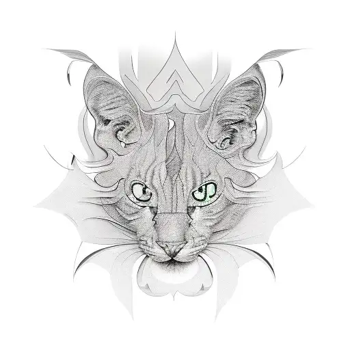 Generate a visual representation of a dual-panel composition, wherein one side features an individual facing a reflectiv tattoo design idea