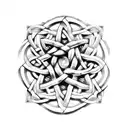 Celtic knotwork intertwined with gears tattoo design idea