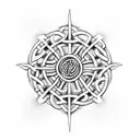 Celtic knotwork intertwined with gears tattoo design idea