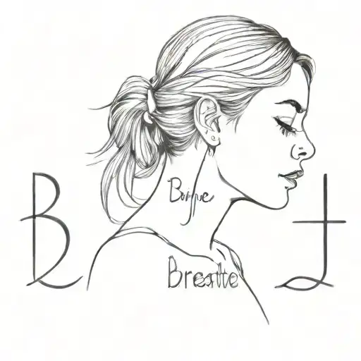 breathe written tattoo design idea