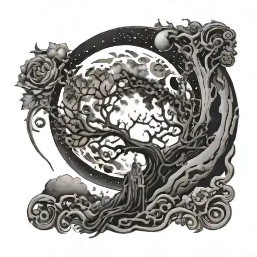 Wicked Moon tattoo design idea