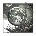 Wicked Moon tattoo design idea