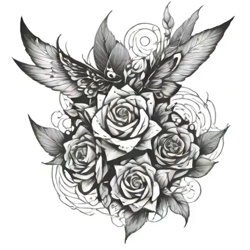 TLD overlapping each other tattoo design idea