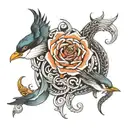 TLD overlapping each other tattoo design idea