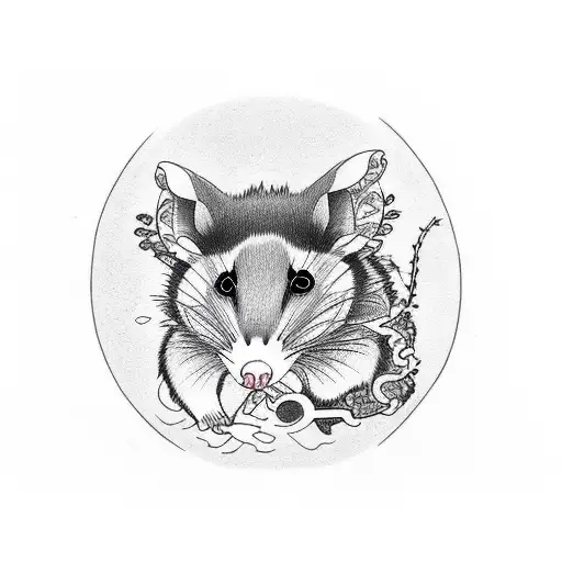 opossum tattoo design idea