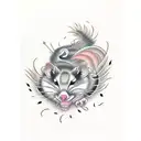 opossum tattoo design idea