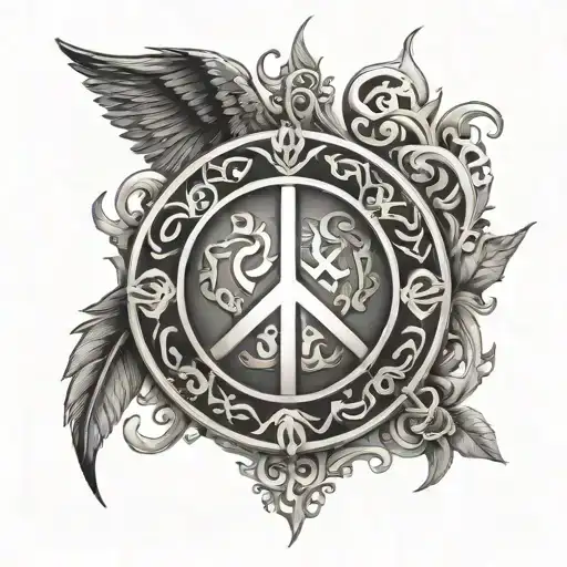 Peace prosperity protection god symbol incorporating elements tattoo design idea