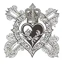 Sacred Heart with the cross on the heart made tattoo design idea