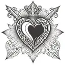 Sacred Heart with the cross on the heart made tattoo design idea