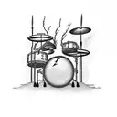 Lightning hitting a drum set  tattoo design idea