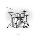 Lightning hitting a drum set  tattoo design idea