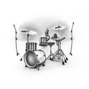 Lightning hitting a drum set  tattoo design idea