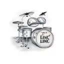 Lightning hitting a drum set  tattoo design idea