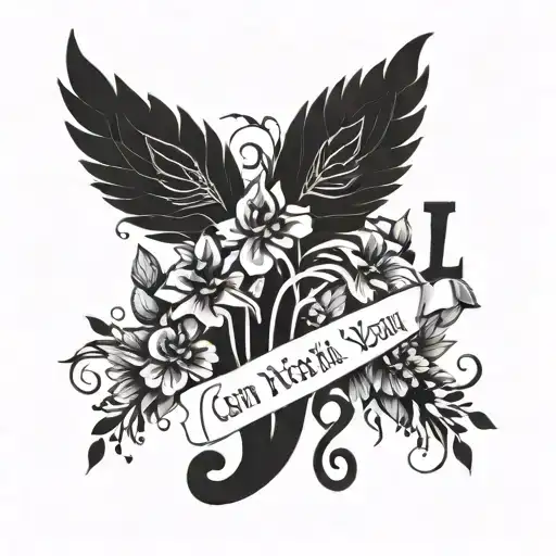 A design combining the phrase 'I can neither live with you nor without you' with long spine tattoos and Greek letters tattoo design idea