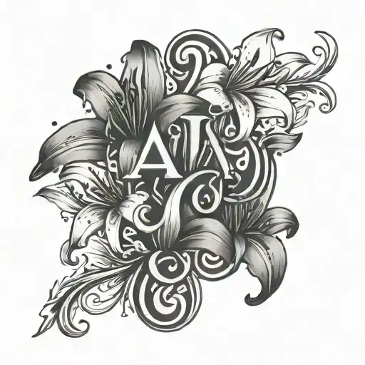 Combine lily flowers with Greek letters in a back spine tattoo design, incorporating the phrase 'I can neither live with you nor without you' tattoo design idea