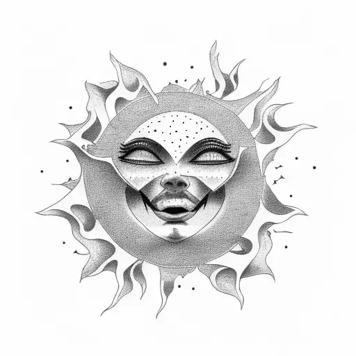 "The sun must set to rise" tattoo design idea