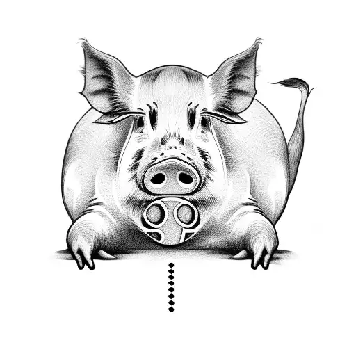 cribbage board with pigs tattoo design idea