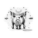 cribbage board with pigs tattoo design idea