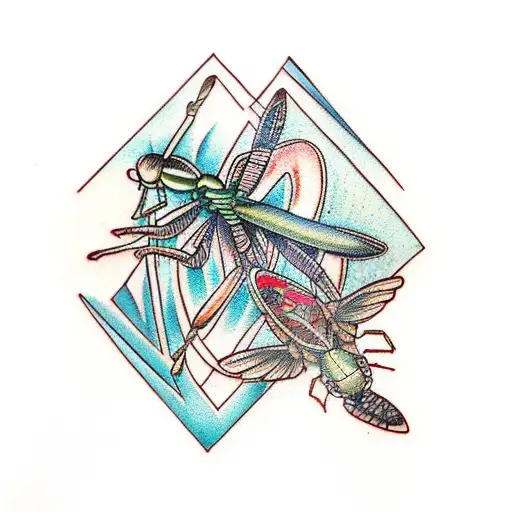 mantis polynesian tattoo design idea