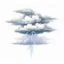 storm clouds with lightning tattoo design idea