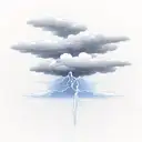 storm clouds with lightning tattoo design idea