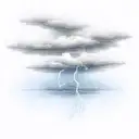 storm clouds with lightning tattoo design idea
