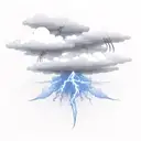 storm clouds with lightning tattoo design idea