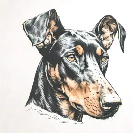 doberman dog tattoo design idea