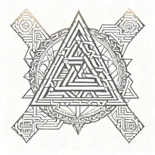 valknut DIRECTIONAL GUIDE tattoo design idea