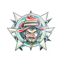 cowboy rockstar tattoo design idea