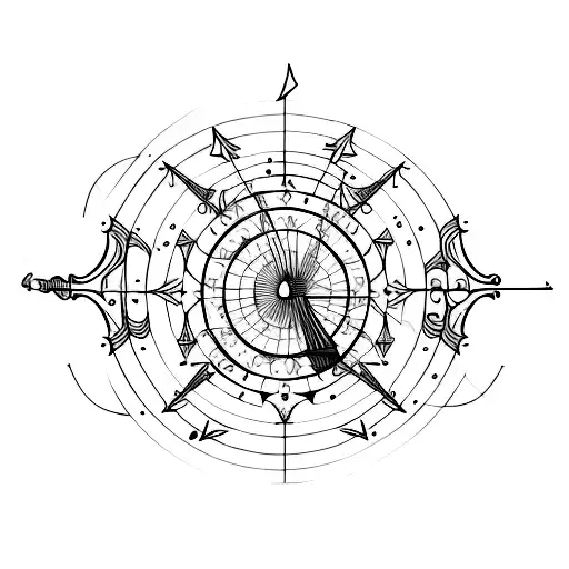 Celestial archery tattoo design idea