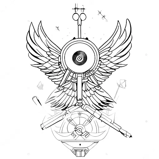 Angelic target practice tattoo design idea