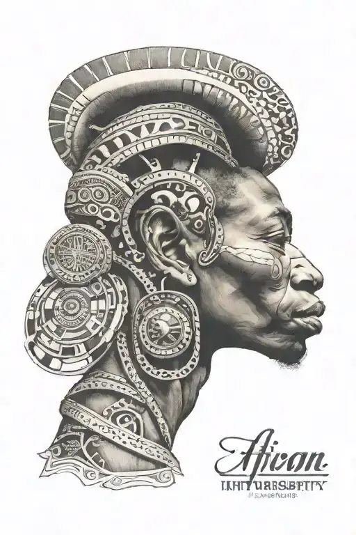 African, integrity, diligence tattoo design idea