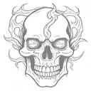 flames coming out of skull mouth open tattoo design idea