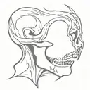 flames coming out of skull mouth open tattoo design idea