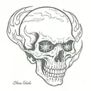 flames coming out of skull mouth open tattoo design idea