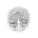 Tree with DNA helix tattoo design idea