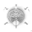 Tree with DNA helix tattoo design idea