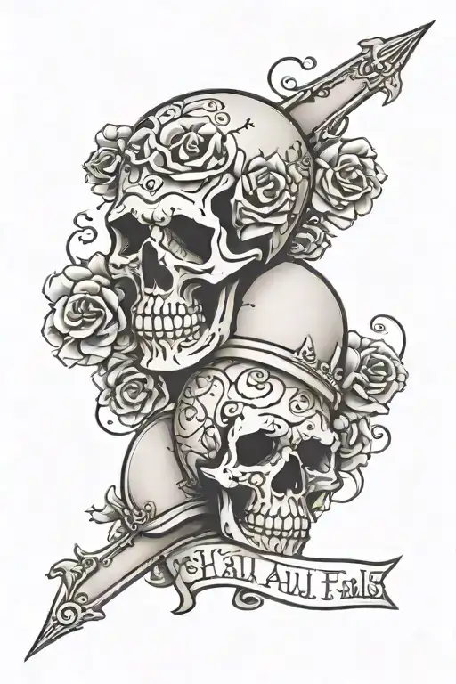 I can be dead with "If all else fails, play dead" on the scroll tattoo design idea