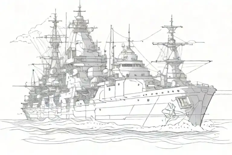 battleship tattoo design idea