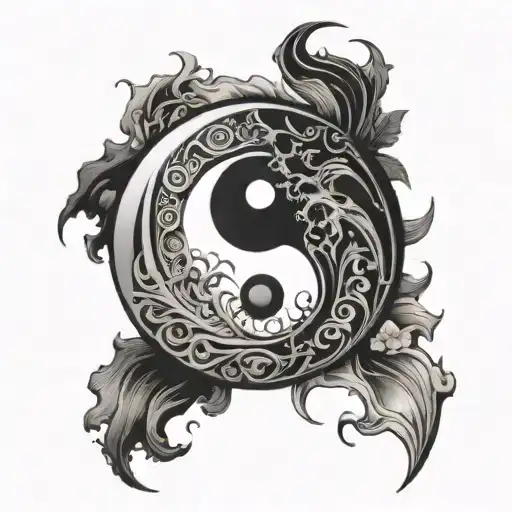 yin yang tattoo design idea