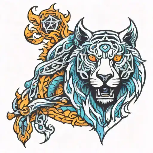 fire and ice tattoo design idea