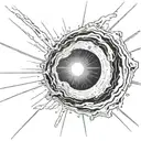 blackhole pulling in light rays coming tattoo design idea