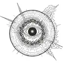 blackhole pulling in light rays coming tattoo design idea