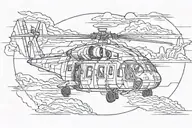 blackhawk helicopter desert tattoo design idea
