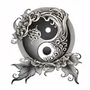 yin yang tattoo design idea