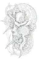 bio mechanical tattoo design idea