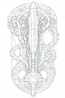 bio mechanical tattoo design idea