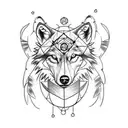 dreamcatcher with a wolf tattoo design idea