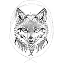 dreamcatcher with a wolf tattoo design idea